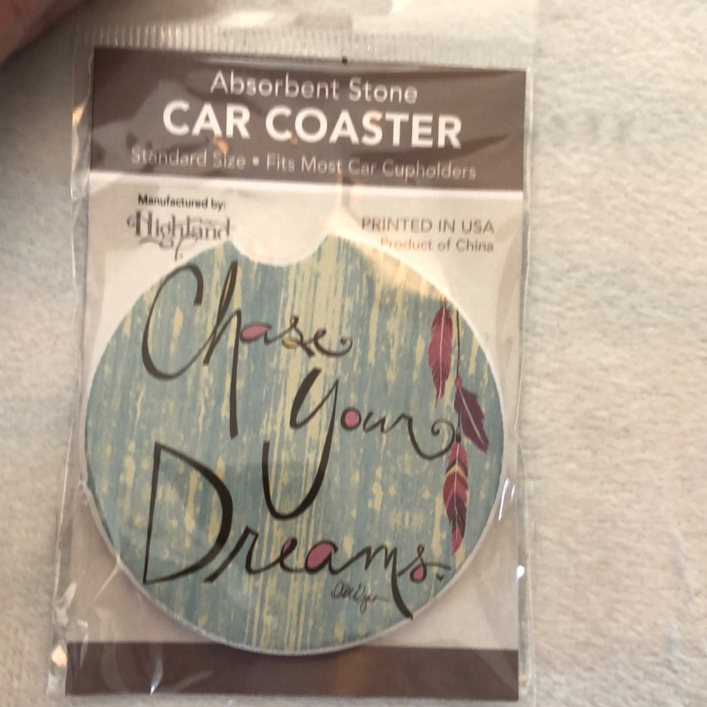 Chase Your Dreams Absorbent Stone Car Coaster